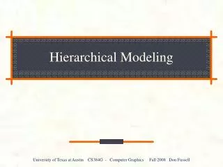 Hierarchical Modeling