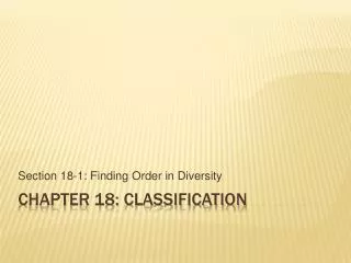 Chapter 18 : Classification