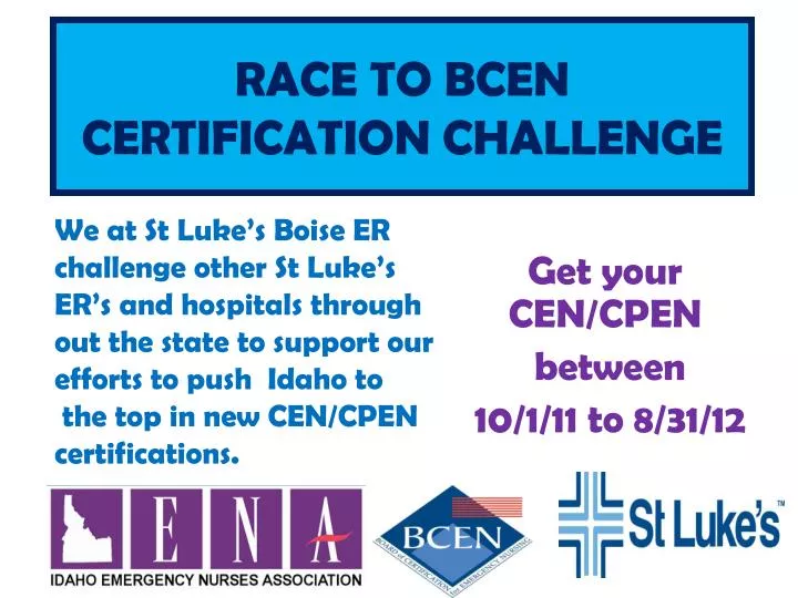 race to bcen certification challenge