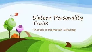 Sixteen Personality Traits