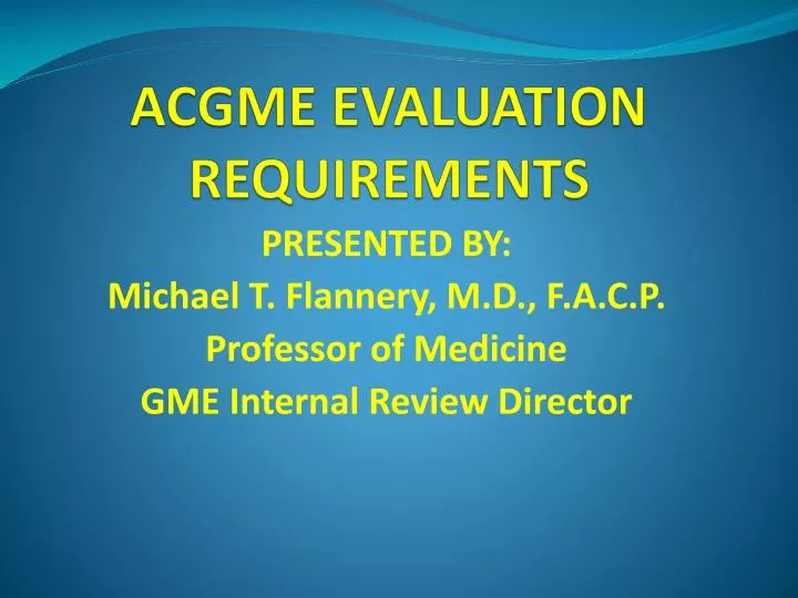 acgme evaluation requirements