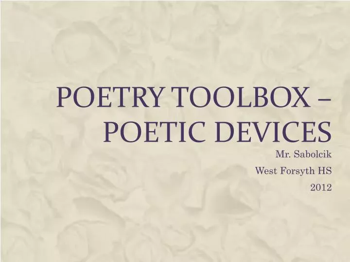 poetry toolbox poetic devices