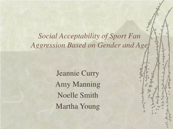 social acceptability of sport fan aggression based on gender and age