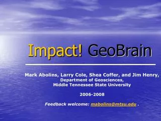 Impact! GeoBrain