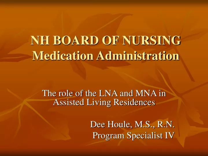 nh board of nursing medication administration