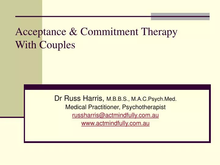 acceptance commitment therapy with couples