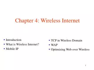 Chapter 4: Wireless Internet
