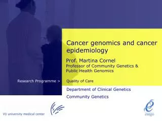 Cancer genomics and cancer epidemiology