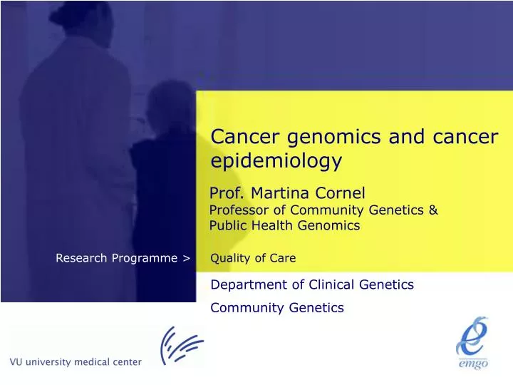 cancer genomics and cancer epidemiology