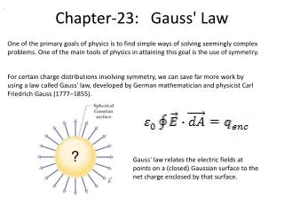 Chapter-23: Gauss' Law
