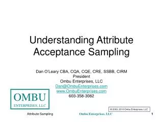 Understanding Attribute Acceptance Sampling