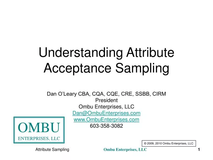 understanding attribute acceptance sampling