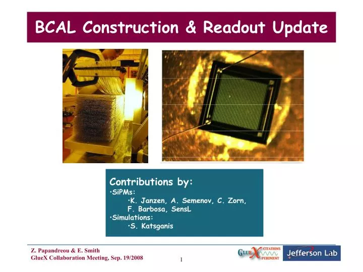 bcal construction readout update