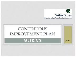 Continuous improvement plan