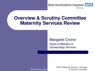 Overview &amp; Scrutiny Committee Maternity Services Review