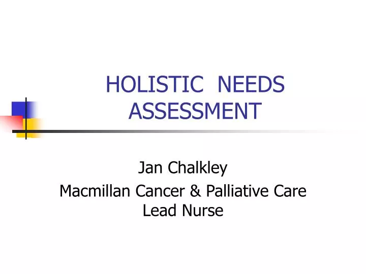 holistic needs assessment