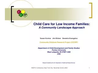 Child Care for Low Income Families: A Community Landscape Approach