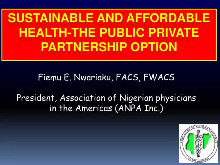 sustainable and affordable health the public private partnership option