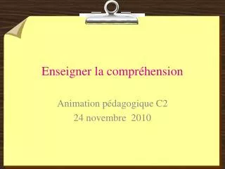 enseigner la compr hension