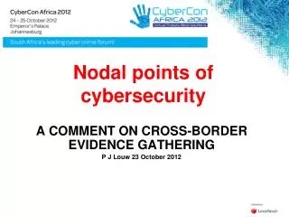 Nodal points of cybersecurity
