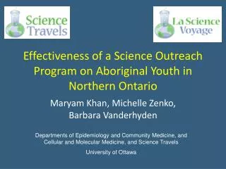 Effectiveness of a Science Outreach Program on Aboriginal Youth in Northern Ontario