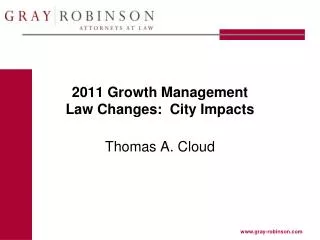 2011 Growth Management Law Changes: City Impacts