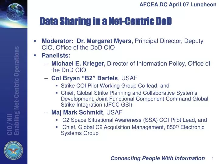 data sharing in a net centric dod