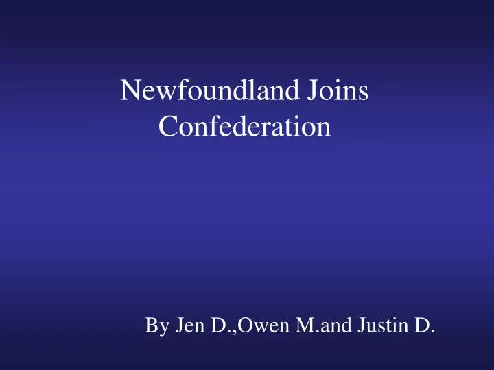 newfoundland joins confederation