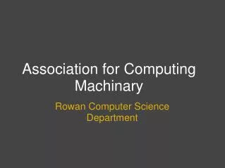 Association for Computing Machinary