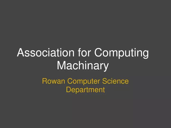 association for computing machinary