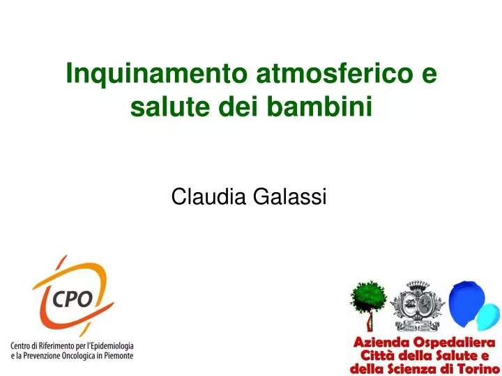 inquinamento atmosferico e salute dei bambini