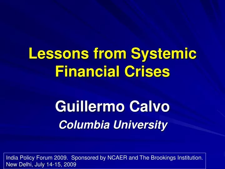 lessons from systemic financial crises