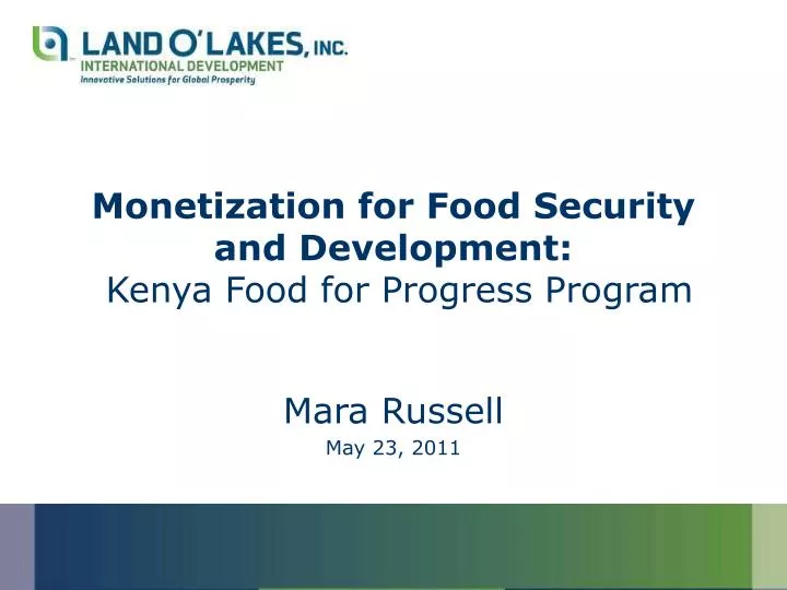 monetization for food security and development kenya food for progress program