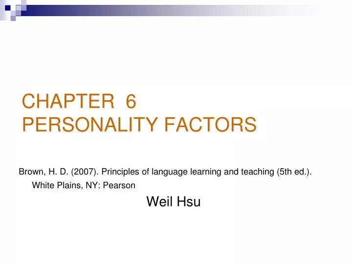 chapter 6 personality factors