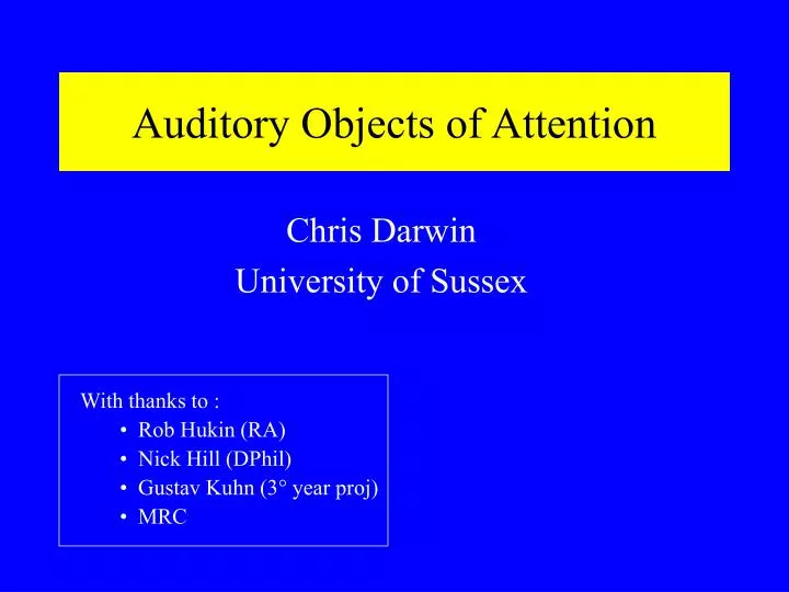 auditory objects of attention