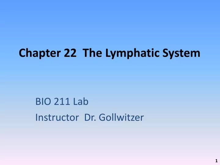 chapter 22 the lymphatic system