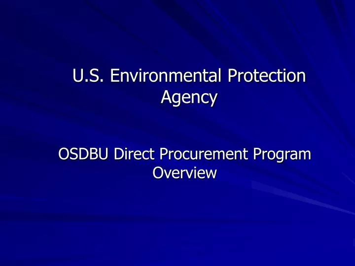 u s environmental protection agency