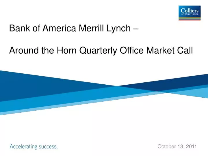 bank of america merrill lynch around the horn quarterly office market call
