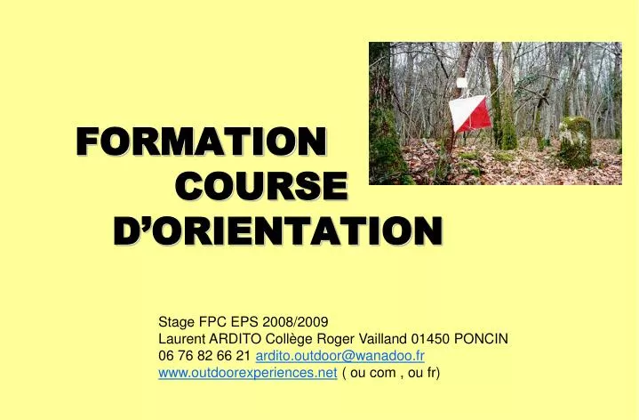 formation course d orientation