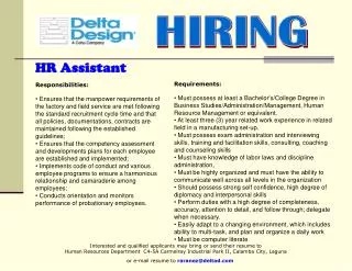 or e-mail resume to raranez@deltad.com