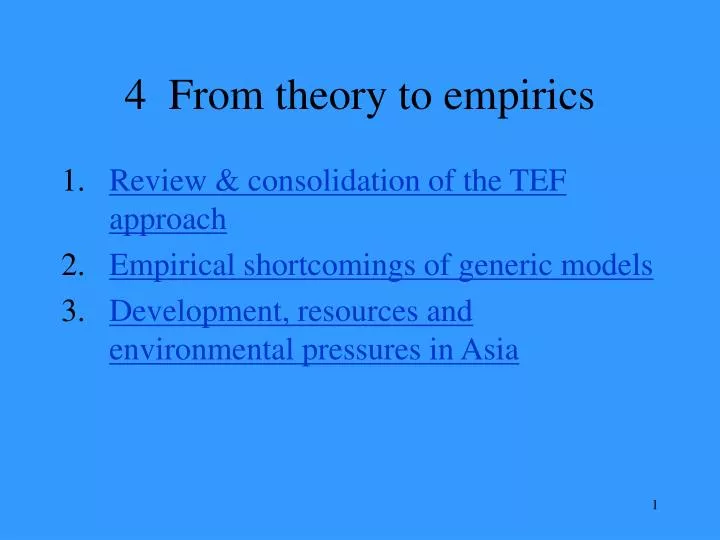 4 from theory to empirics