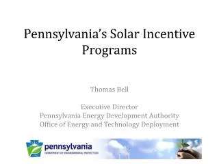 Pennsylvania’s Solar Incentive Programs
