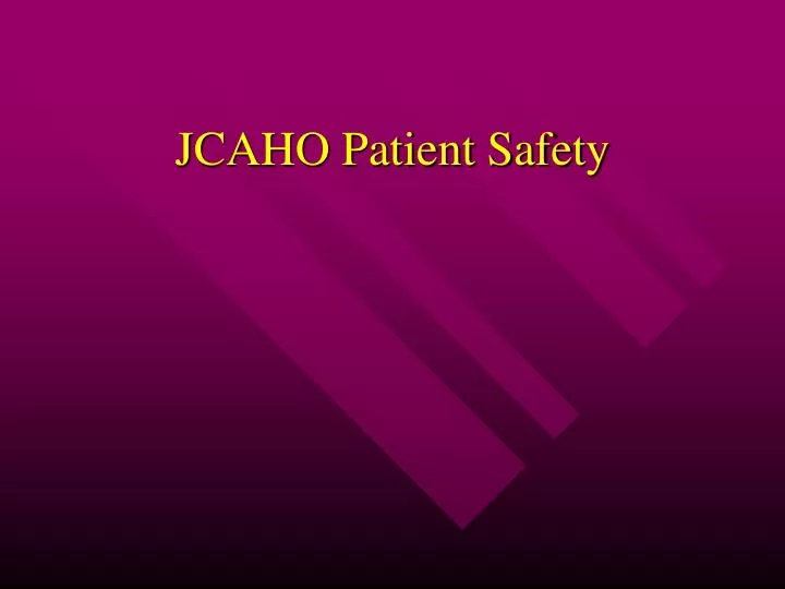 jcaho patient safety