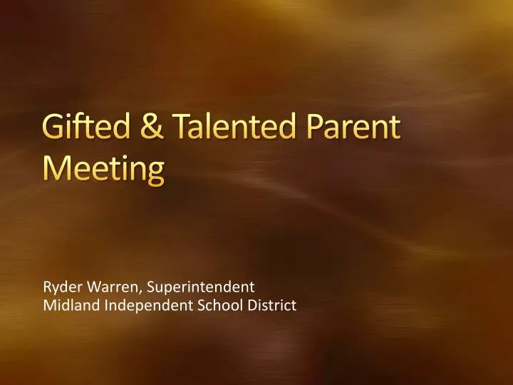 gifted talented parent meeting
