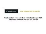 The Free Cambridge OCR Advanced Sciences Website and Planner - slide 1