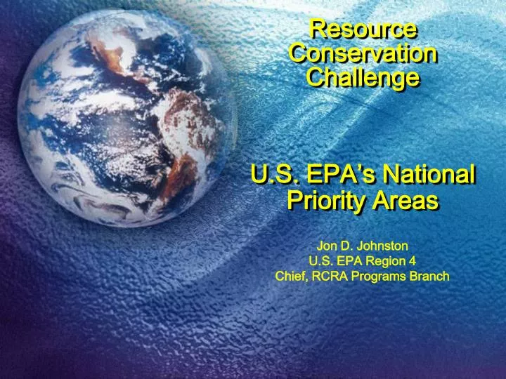 resource conservation challenge u s epa s national priority areas