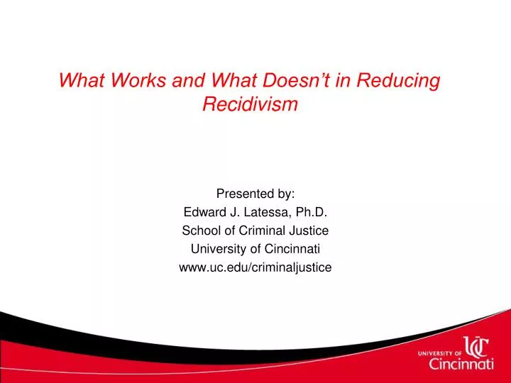 what works and what doesn t in reducing recidivism