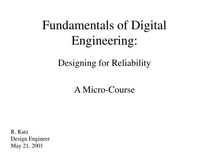 fundamentals of digital engineering