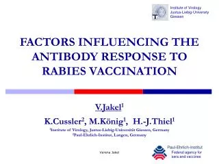 FACTORS INFLUENCING THE ANTIBODY RESPONSE TO RABIES VACCINATION
