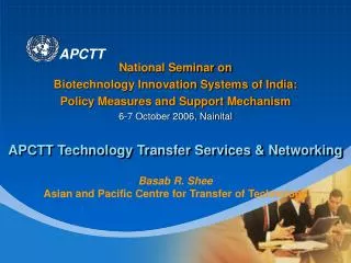 APCTT Technology Transfer Services &amp; Networking
